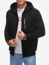 Edoti Μαύρο ανδρικό φούτερ με κουκούλα και φερμουάρ Edoti