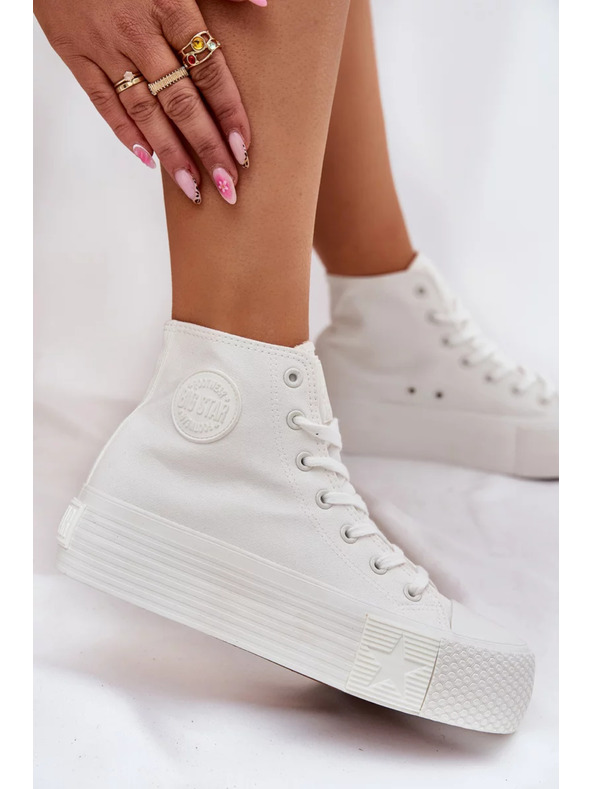 BIG STAR SHOES Γυναικεία υφασμάτινα αθλητικά παπούτσια με πλατφόρμα Big Star