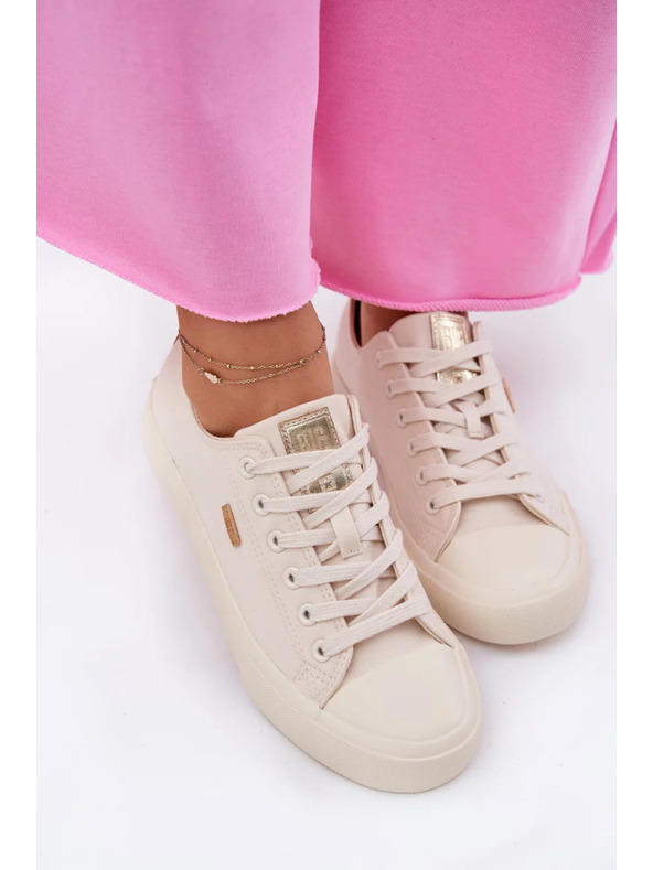 BIG STAR SHOES Γυναικεία υφασμάτινα αθλητικά παπούτσια Big Star – μπεζ