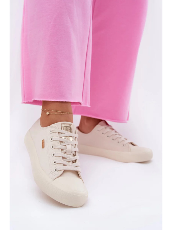 BIG STAR SHOES Γυναικεία υφασμάτινα αθλητικά παπούτσια Big Star – μπεζ