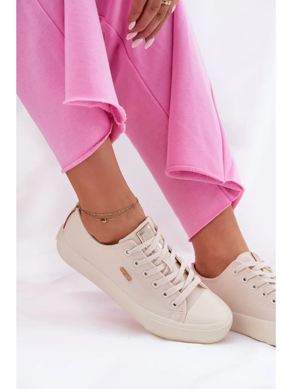 BIG STAR SHOES Γυναικεία υφασμάτινα αθλητικά παπούτσια Big Star – μπεζ