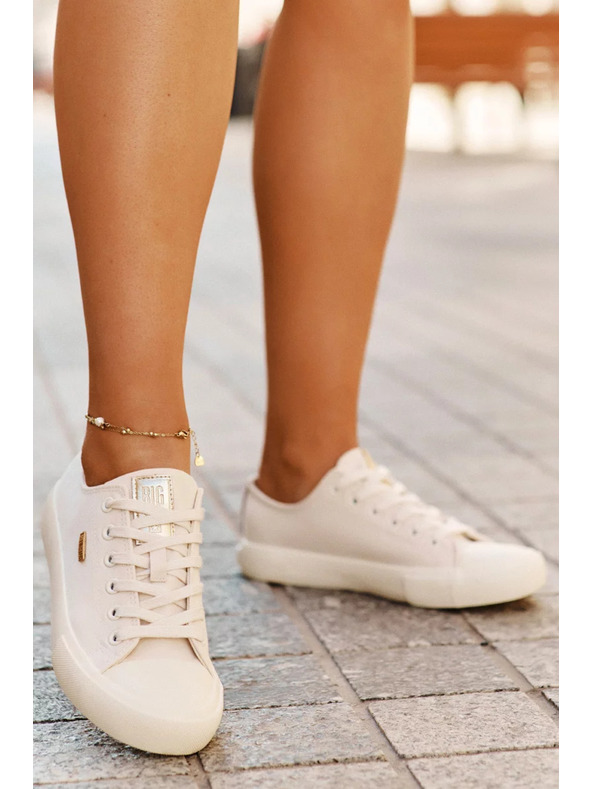 BIG STAR SHOES Γυναικεία υφασμάτινα αθλητικά παπούτσια Big Star – μπεζ