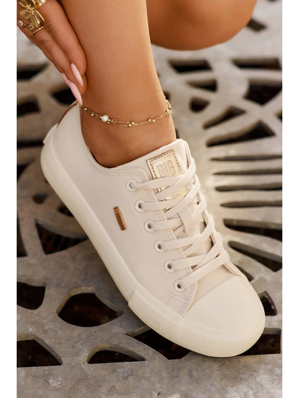 BIG STAR SHOES Γυναικεία υφασμάτινα αθλητικά παπούτσια Big Star – μπεζ