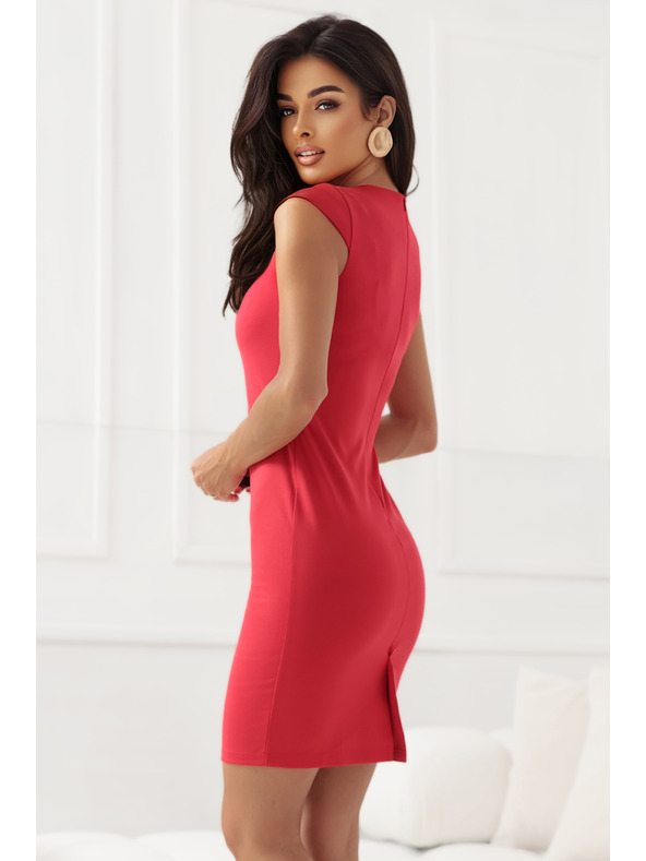 numoco Κλασικό εφαρμοστό φόρεμα σε κόκκινο χρώμα