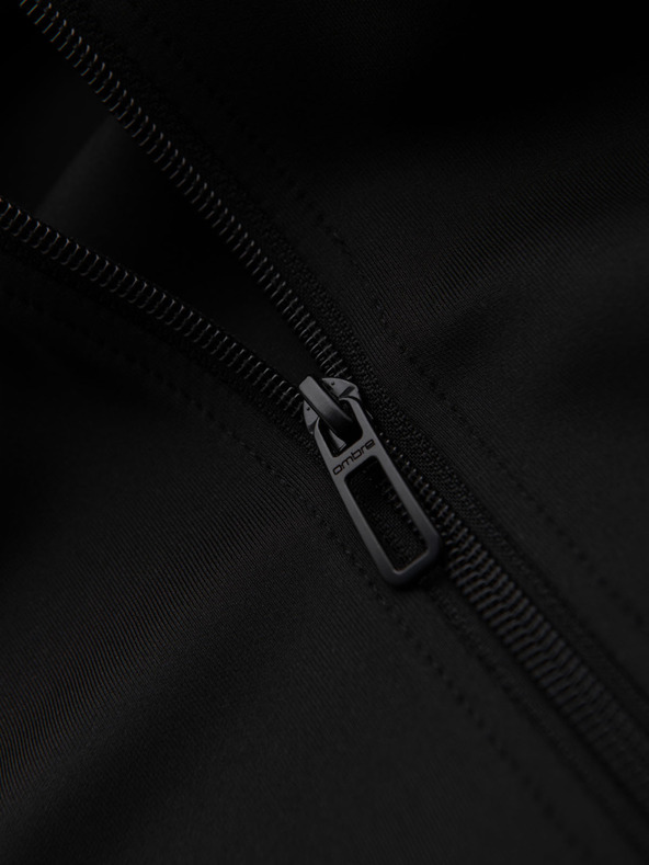 Ombre Clothing Ανδρικό φούτερ με φερμουάρ και κουκούλα - μαύρο