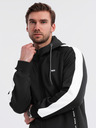 Ombre Clothing Ανδρικό φούτερ με φερμουάρ και κουκούλα - μαύρο