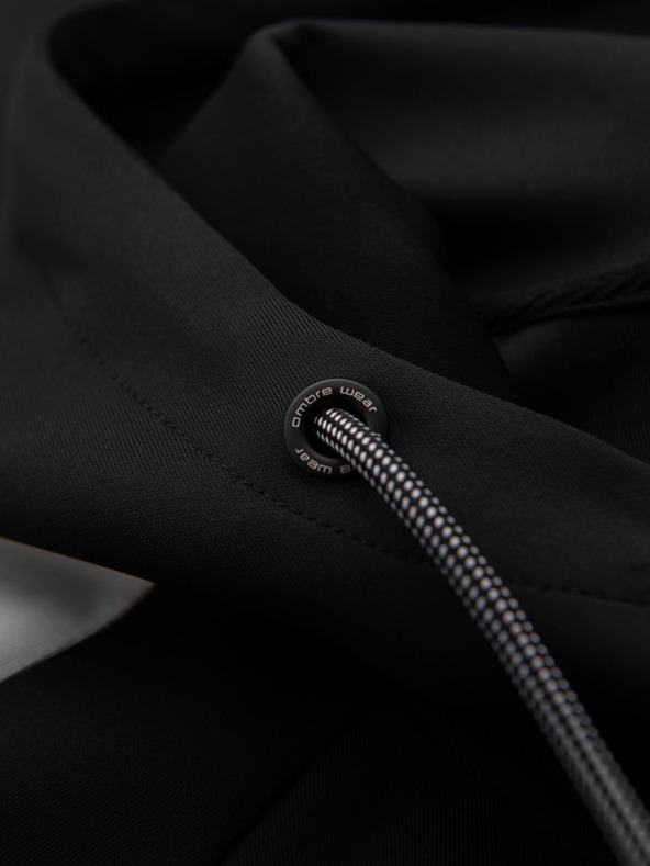 Ombre Clothing Ανδρικό φούτερ με φερμουάρ και κουκούλα - μαύρο