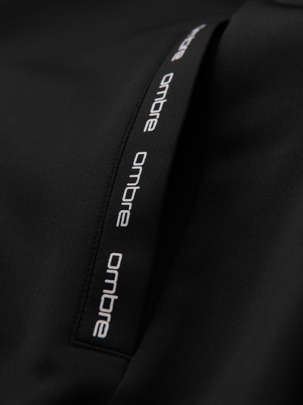 Ombre Clothing Ανδρικό φούτερ με φερμουάρ και κουκούλα - μαύρο