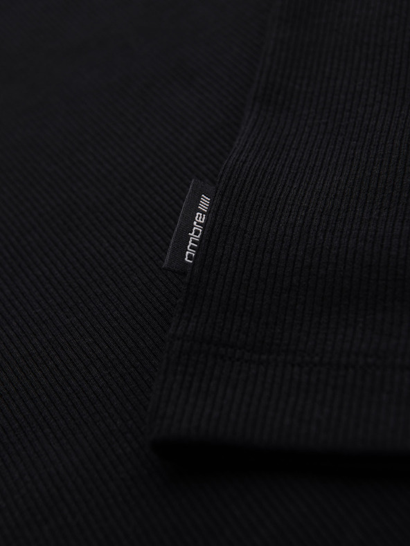 Ombre Clothing Ανδρικό βασικό βαμβακερό μπλουζάκι - μαύρο