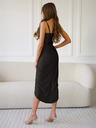 Edoti Midi φόρεμα με σκίσιμο KENDALL μαύρο