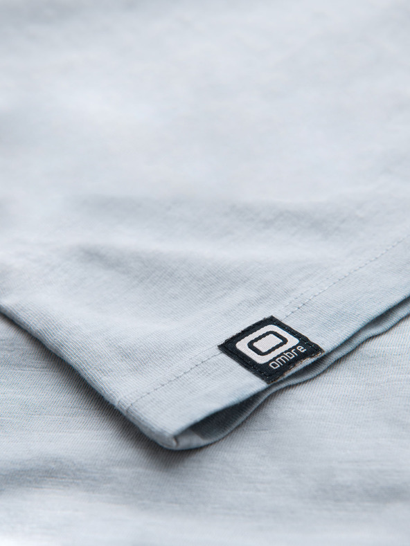 Ombre Clothing Ανδρικό βαμβακερό t-shirt με λαιμόκοψη V και εφέ ξεβαμμένου - γκρι