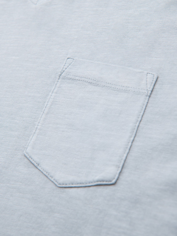 Ombre Clothing Ανδρικό βαμβακερό t-shirt με λαιμόκοψη V και εφέ ξεβαμμένου - γκρι