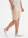Ombre Clothing Ανδρικά βαμβακερά cargo σορτς με ελαστική μέση - μπεζ