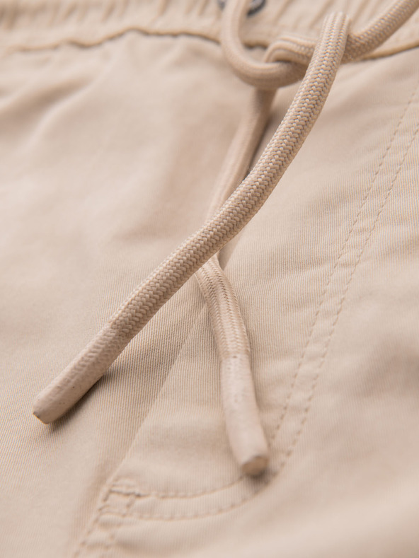 Ombre Clothing Ανδρικά βαμβακερά cargo σορτς με ελαστική μέση - μπεζ