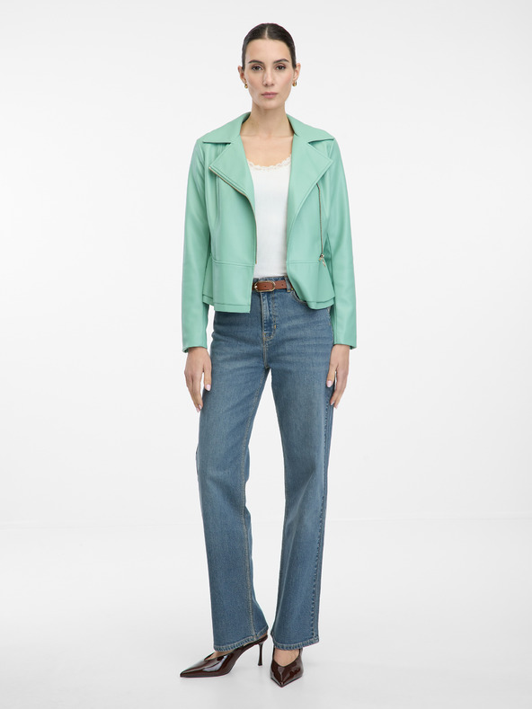 Orsay Ανοιχτό πράσινο γυναικείο δερμάτινο μπουφάν ORSAY