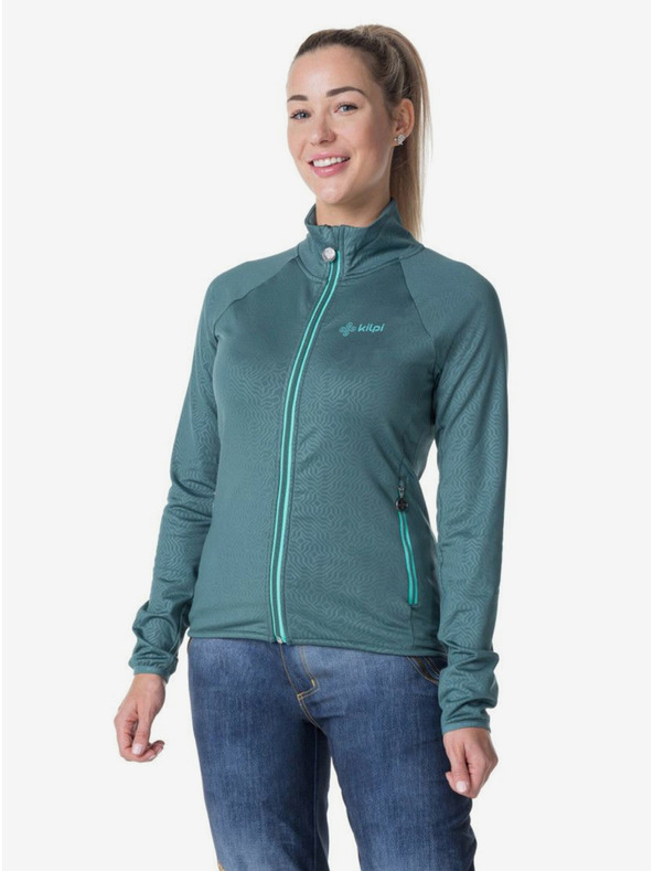 Kilpi Μαύρο γυναικείο αθλητικό φούτερ με κουκούλα KILPI JUNIE-W