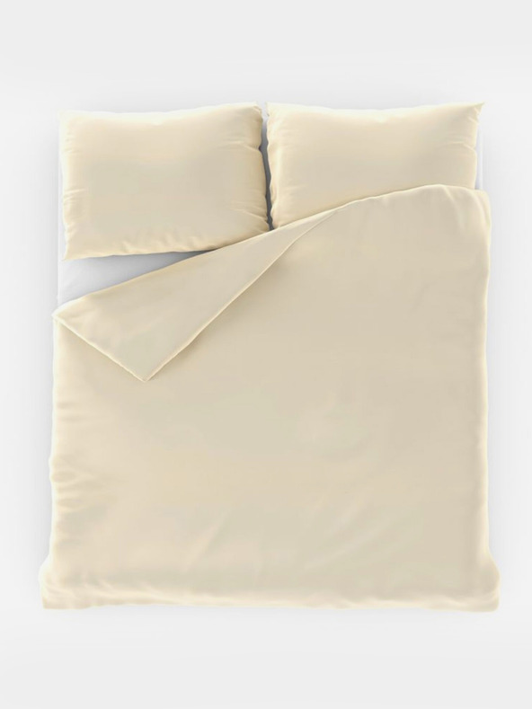 Kvalitex Σατέν γαλλικό παπλωματοθήκη LUXURY COLLECTION 1+2, 220x200, 70x90εκ κρεμ