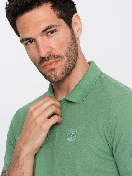 Ombre Clothing Πράσινο ανδρικό βασικό πουκάμισο πόλο Ombre Clothing