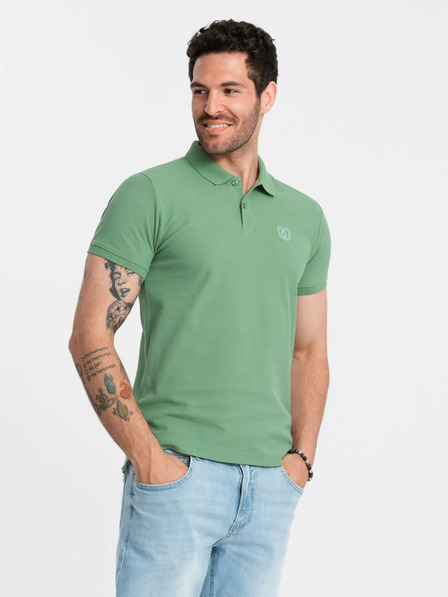 Ombre Clothing Πράσινο ανδρικό βασικό πουκάμισο πόλο Ombre Clothing