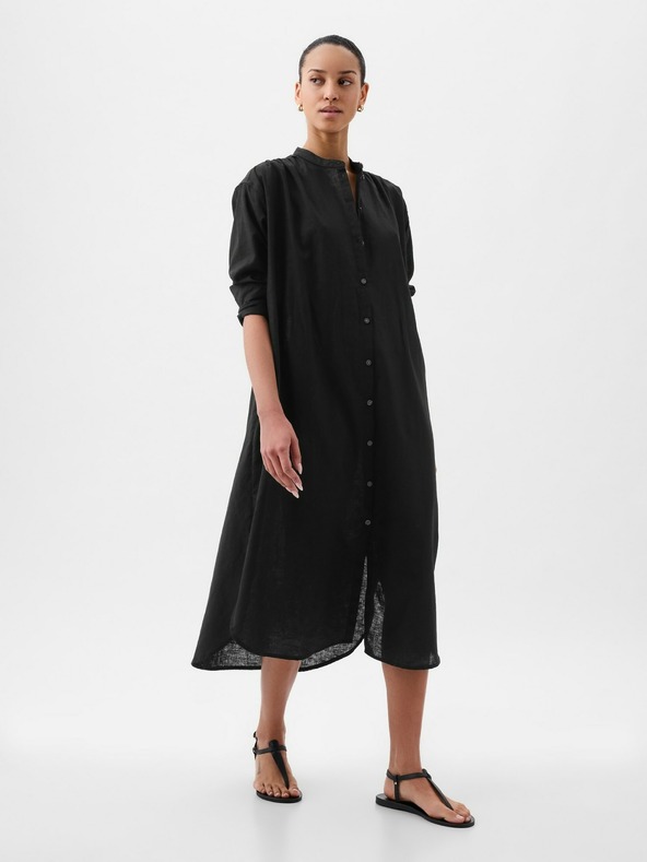GAP Oversized λινό πουκαμίσιο φόρεμα GAP