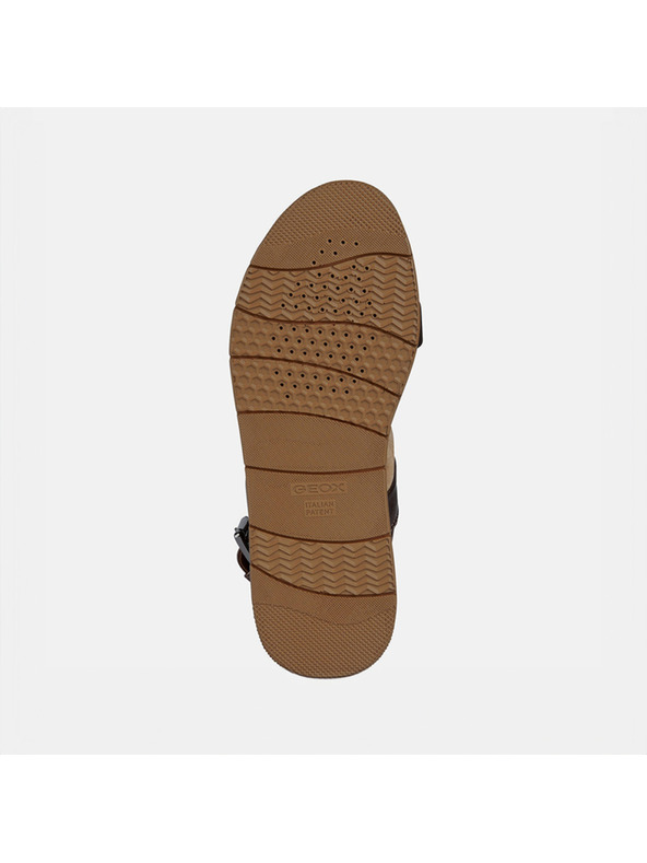 Geox Καφέ γυναικεία σανδάλια με δερμάτινες λεπτομέρειες Geox Dandra