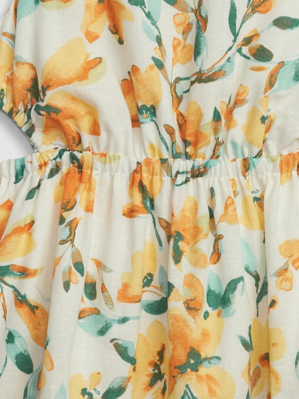 GAP Παιδικό λινό φλοράλ φόρεμα GAP