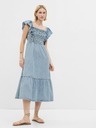 GAP Denim Midi Dress with Ruffles GAP
