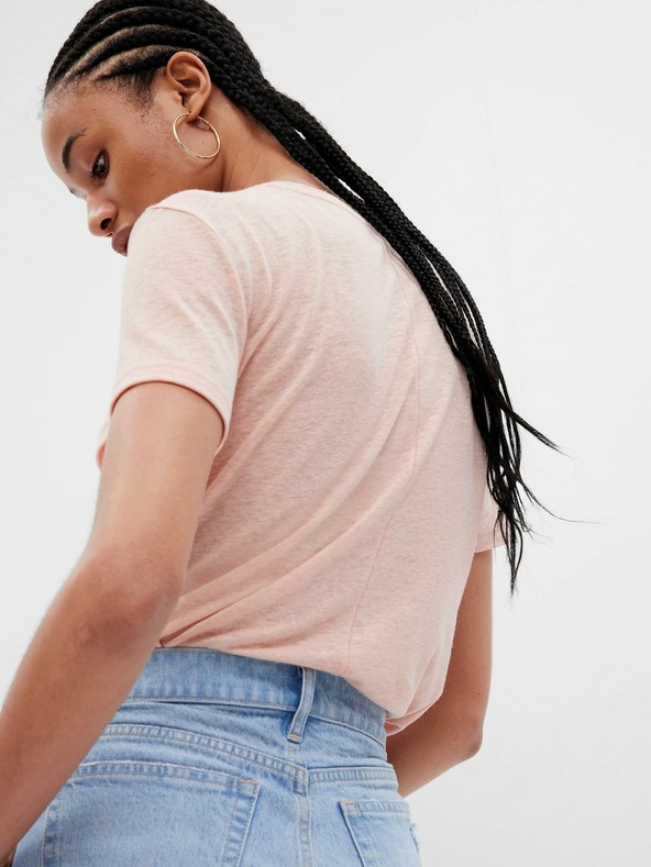 GAP Λινό κοντομάνικο μπλουζάκι GAP