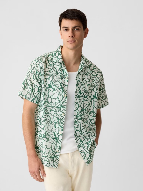 GAP Λινό πουκάμισο με κοντό μανίκι GAP