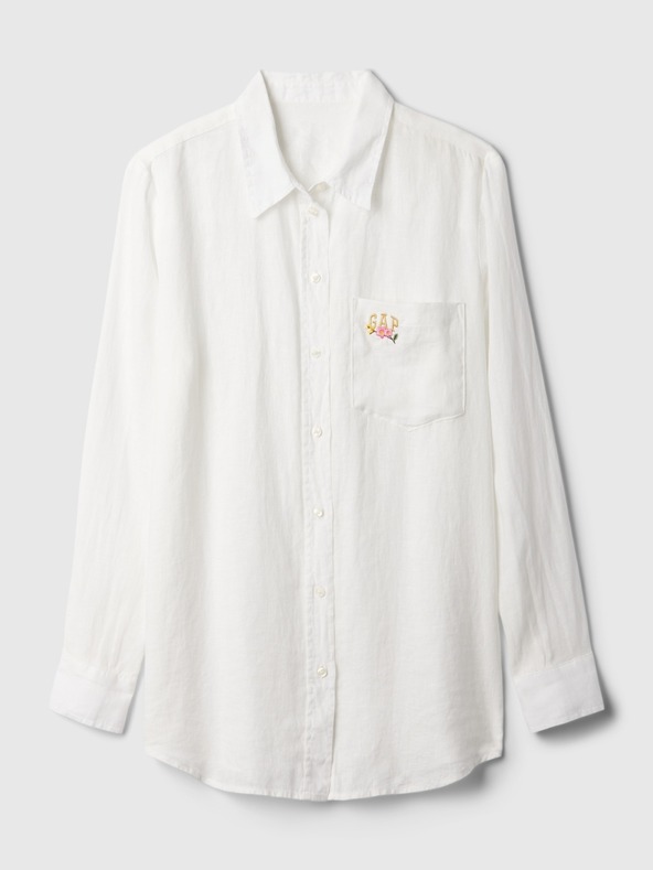 GAP Λινό πουκάμισο με λογότυπο GAP