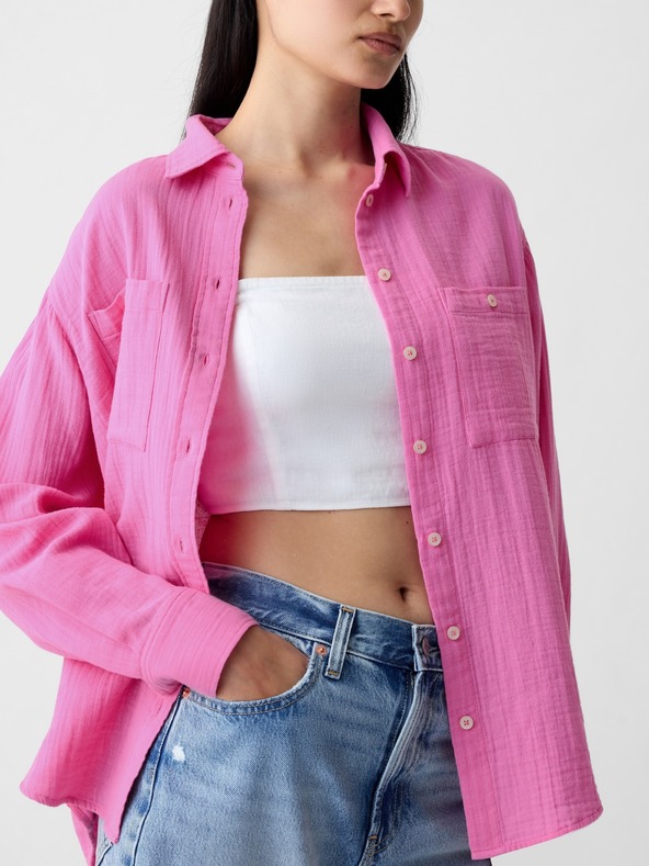 GAP Oversized μουσελίνα πουκάμισο GAP