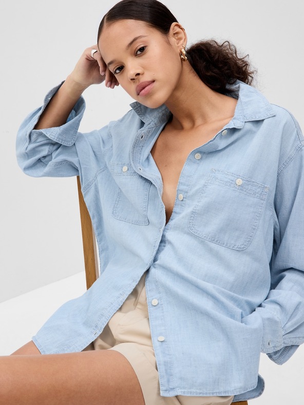 GAP Chambray Oversized πουκάμισο Big Shirt GAP