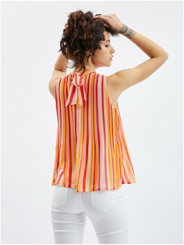 Orsay Ροζ-πορτοκαλί γυναικεία ριγέ μπλούζα ORSAY