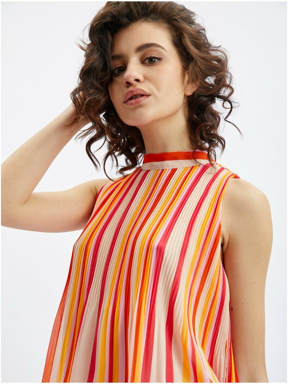 Orsay Ροζ-πορτοκαλί γυναικεία ριγέ μπλούζα ORSAY