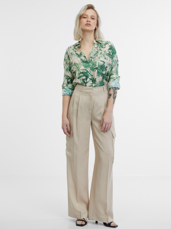 Orsay Πράσινο και μπεζ γυναικείο πουκάμισο ORSAY