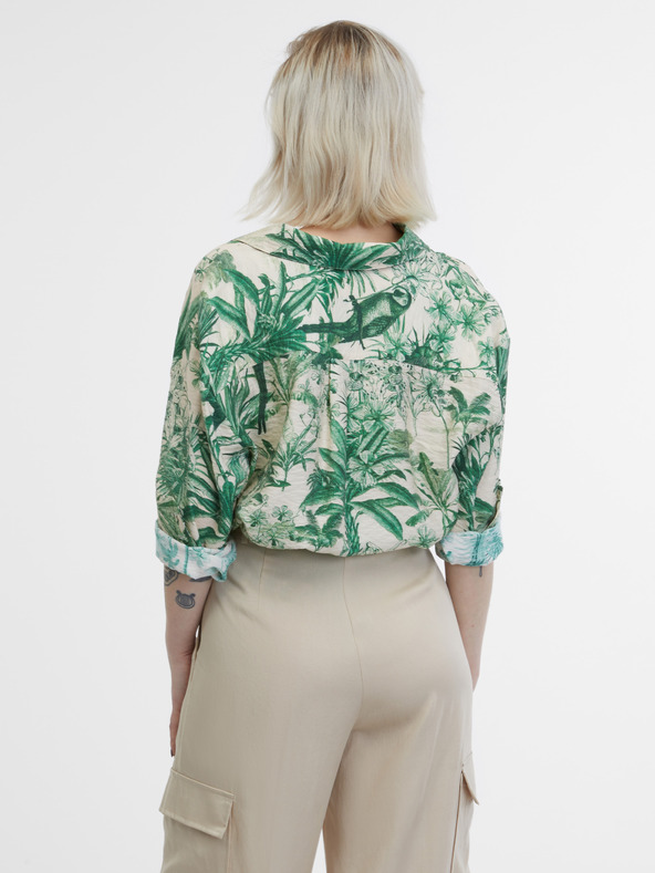 Orsay Πράσινο και μπεζ γυναικείο πουκάμισο ORSAY