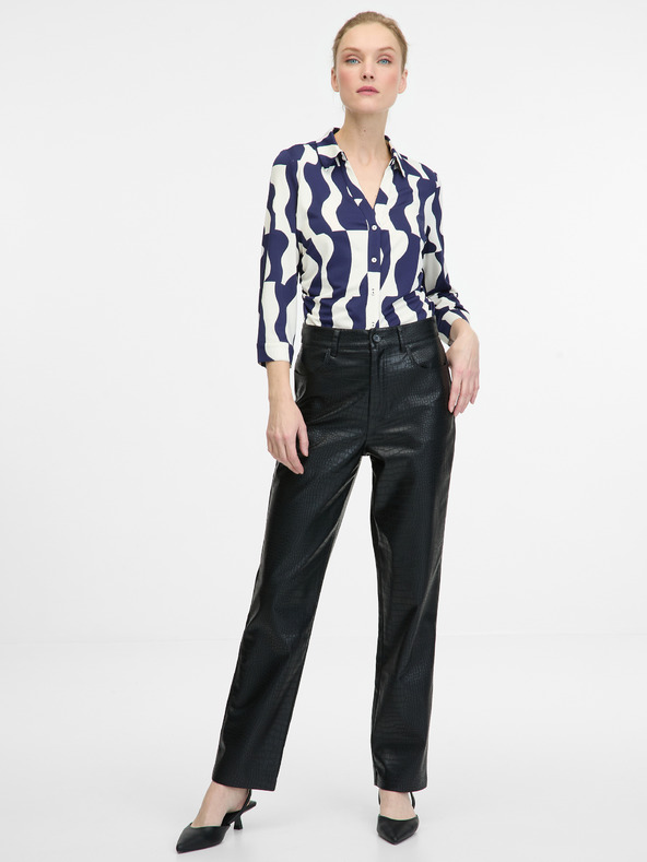 Orsay Γυναικεία μπλε σκούρα μπλούζα με γιακά ORSAY