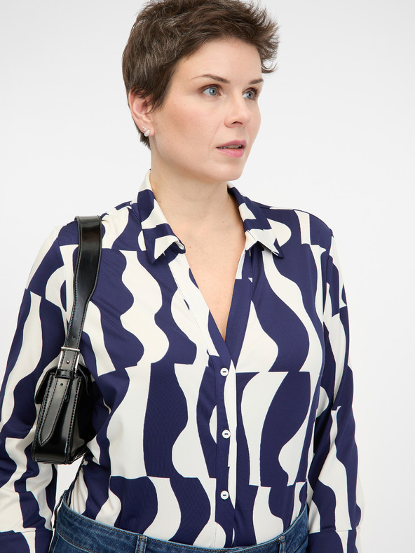 Orsay Γυναικεία μπλε σκούρα μπλούζα με γιακά ORSAY