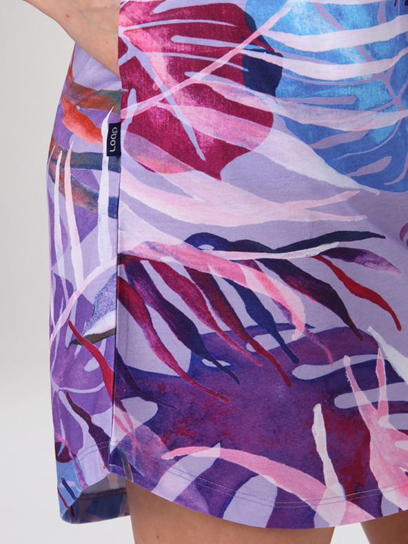 Loap Μπλε και μοβ γυναικείο φόρεμα με σχέδιο LOAP Anuma