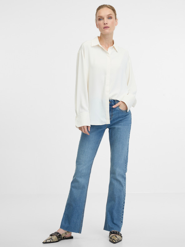 Orsay Κρεμ γυναικείο πουκάμισο ORSAY