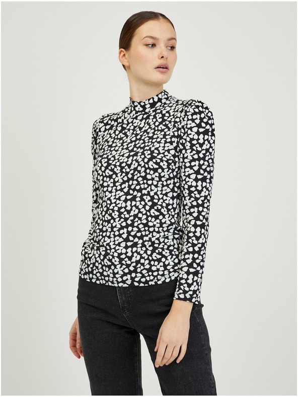 Orsay Λευκό και μαύρο γυναικείο πουκάμισο με σχέδιο ORSAY Paisy