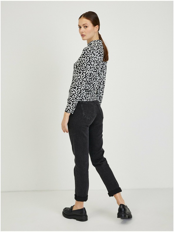 Orsay Λευκό και μαύρο γυναικείο πουκάμισο με σχέδιο ORSAY Paisy