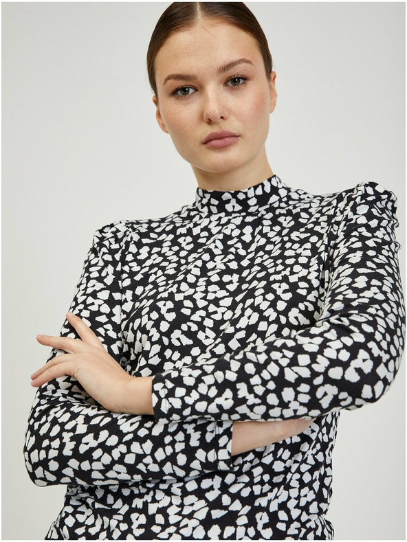 Orsay Λευκό και μαύρο γυναικείο πουκάμισο με σχέδιο ORSAY Paisy