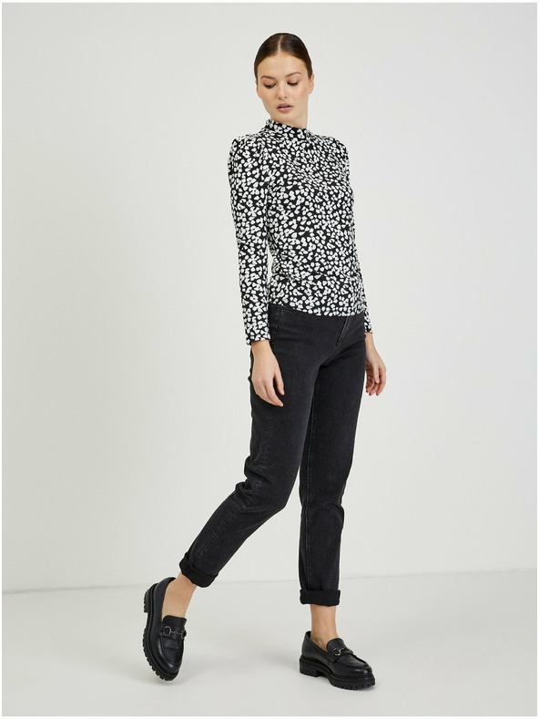 Orsay Λευκό και μαύρο γυναικείο πουκάμισο με σχέδιο ORSAY Paisy