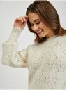 Orsay Κρεμ γυναικείο πουλόβερ με σχέδιο και μανίκια μπαλόνι ORSAY
