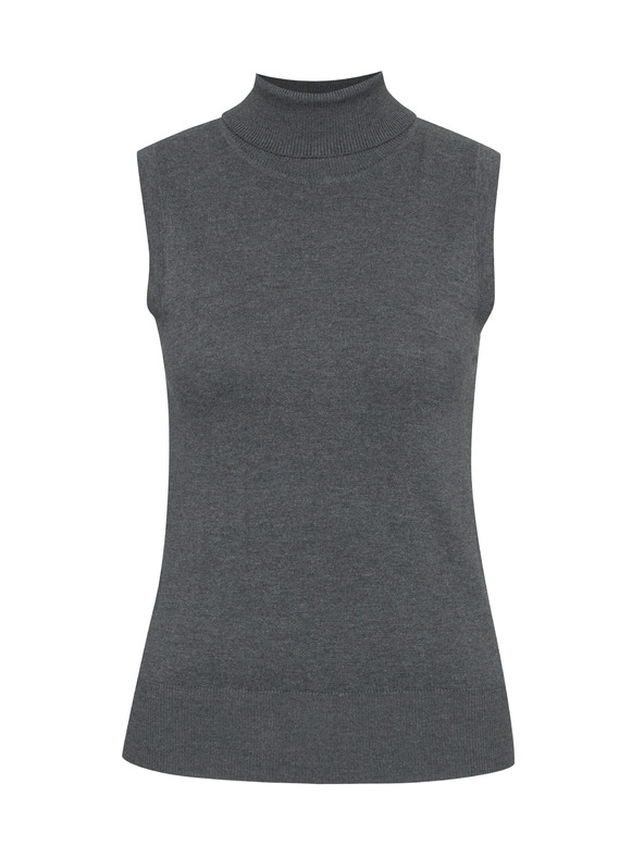 Orsay Γκρι γυναικείο πουλόβερ με γιακά ζιβάγκο ORSAY