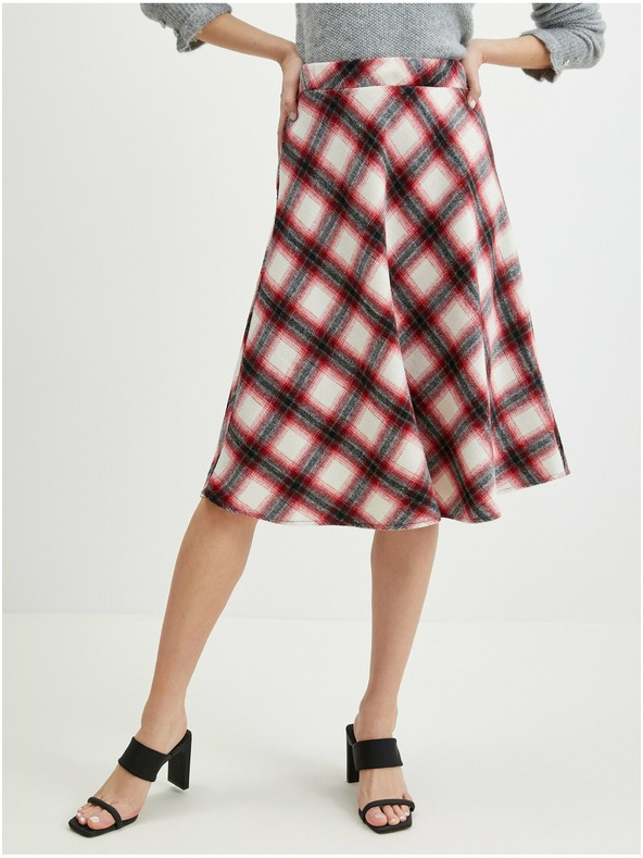 Orsay ORSAY Κόκκινη γυναικεία καρό φούστα