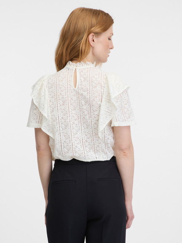 Orsay Λευκή γυναικεία δαντελένια μπλούζα ORSAY