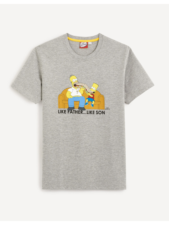 Celio Γκρι ανδρικό Celio The Simpsons T-Shirt