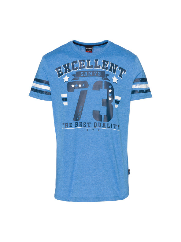 Sam 73 Μπλε ανδρικό τυπωμένο μπλουζάκι SAM 73